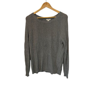 Women's Old Navy Gray Crew Neck Sweater XL Loose Knit Long Sleeve